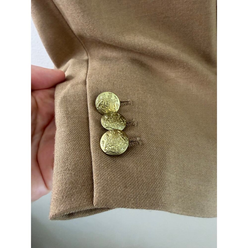 J.Crew Schoolboy Blazer Camel Tan Gold Button Wool Blend NWT Size 14 - Picture 9 of 14